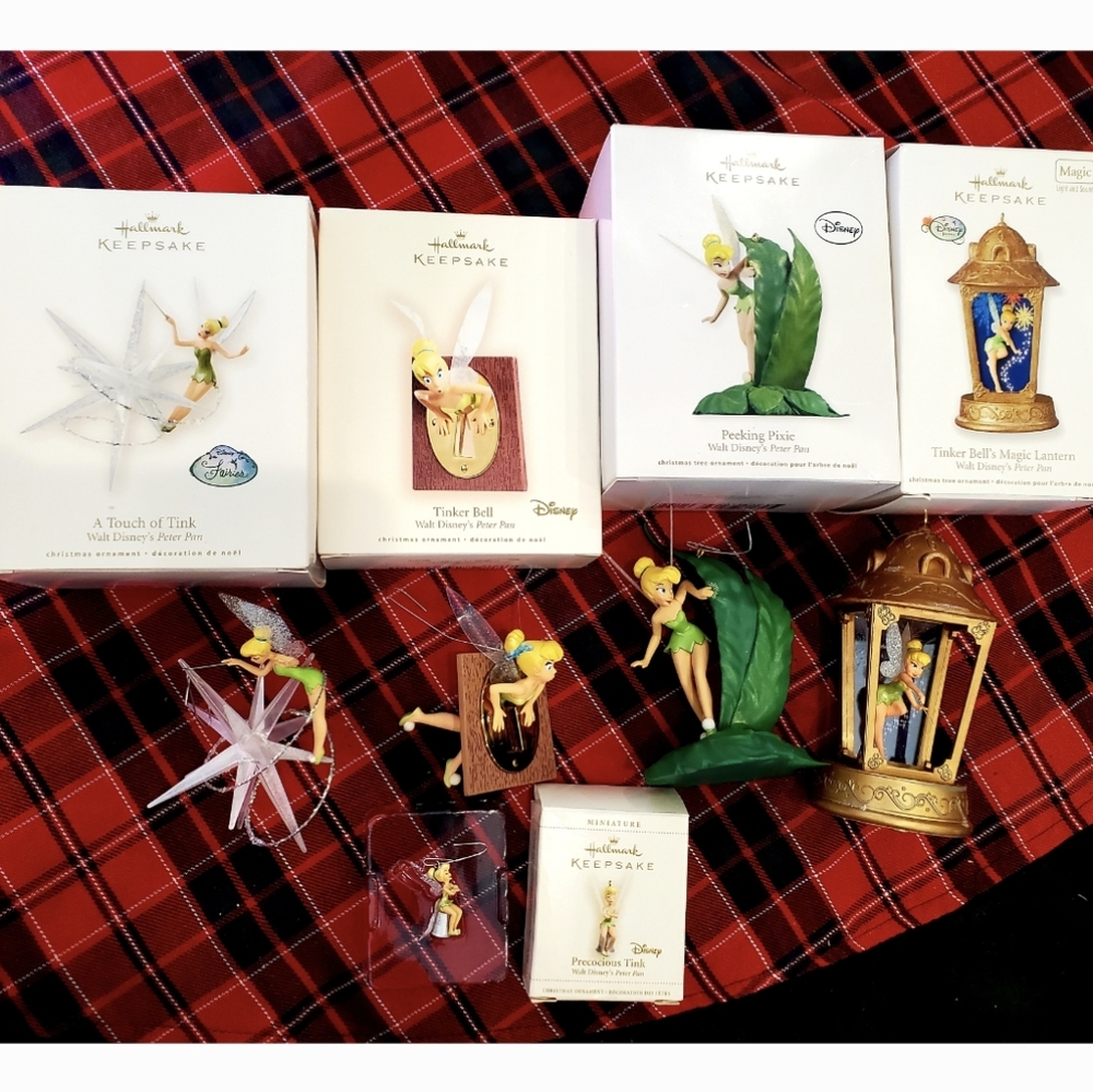 Lot of 5 Hallmark Keepsake Tinkerbell Ornaments